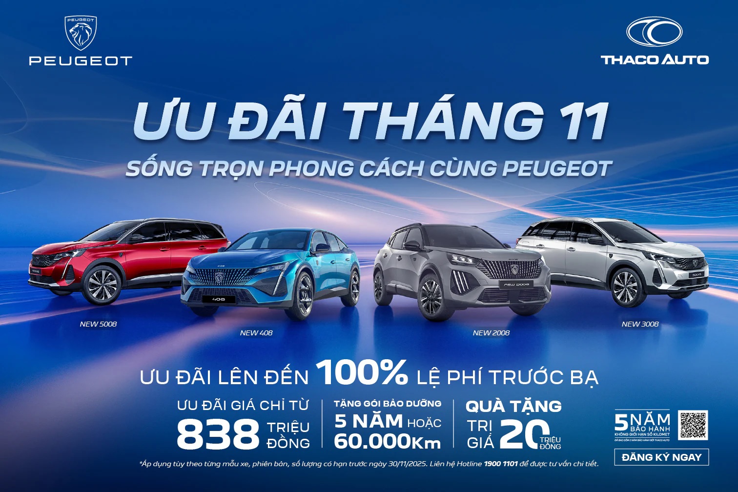 Peugeot ưu đãi lớn trong tháng 11, Chi tiết ưu đãi: tại đây