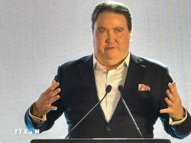 Đại sứ Hoa Kỳ tại Việt Nam Marc E.Knapper phát biểu tại chương trình. (Ảnh: Hải Ngọc/TTXVN) Đại sứ Hoa Kỳ tại Việt Nam Marc E.Knapper phát biểu tại chương trình. (Ảnh: Hải Ngọc/TTXVN)