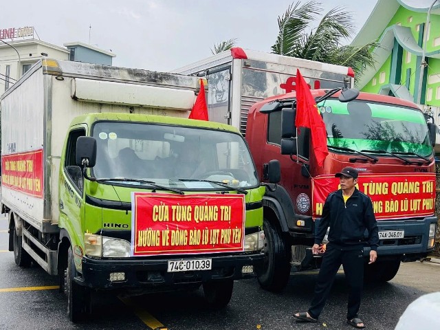 Hơn 40 tấn hàng từ Quảng Trị lên đường cứu trợ Khánh Hòa, Đắk Lắk. Hơn 40 tấn hàng từ Quảng Trị lên đường cứu trợ Khánh Hòa, Đắk Lắk.
