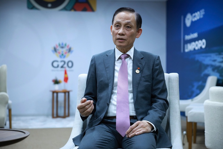 Bí thư Trung ương Đảng, Bộ trưởng Bộ Ngoại giao Lê Hoài Trung trả lời phỏng vấn - Ảnh: VGP/Nhật Bắc Bí thư Trung ương Đảng, Bộ trưởng Bộ Ngoại giao Lê Hoài Trung trả lời phỏng vấn - Ảnh: VGP/Nhật Bắc