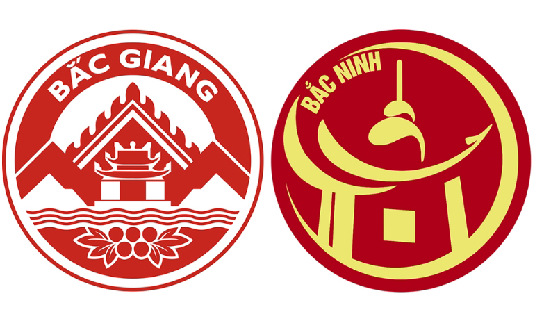 Logo của 2 tỉnh Bắc Giang, Bắc Ninh trước khi sáp nhập.