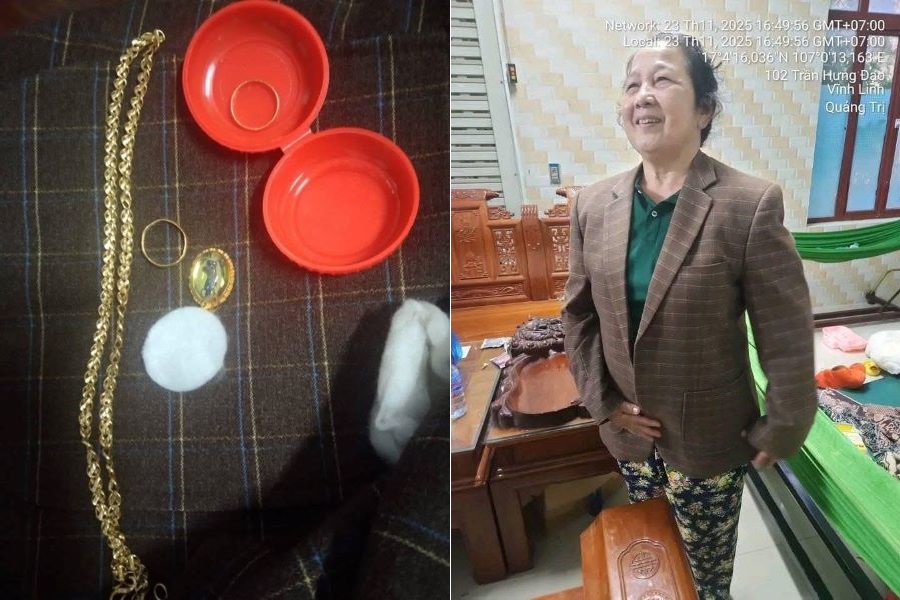 Quảng Trị: Trả lại 4,5 chỉ vàng để quên trong áo quần ủng hộ người dân vùng lũ