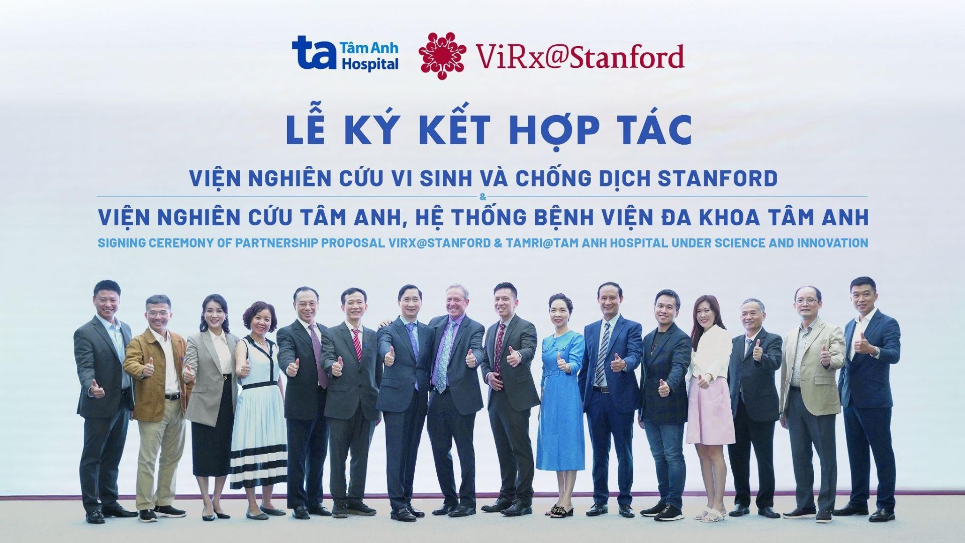 Viện Nghiên cứu Tâm Anh ký kết hợp tác với Viện Nghiên cứu Vi sinh và Chống dịch Stanford nhằm đẩy mạnh đào tạo, nghiên cứu và phát triển công nghệ sinh học, trí tuệ nhân tạo (AI) trong ứng dụng y tế, thuốc mới và công nghệ tầm soát viêm gan D tại Việt Nam vào ngày 10/9/2023.