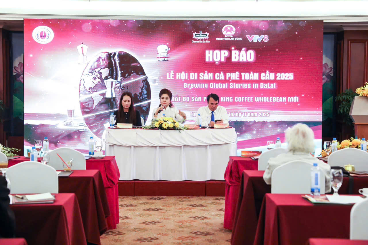 Quang cảnh họp báo giới thiệu Lễ hội Di sản cà phê toàn cầu 2025