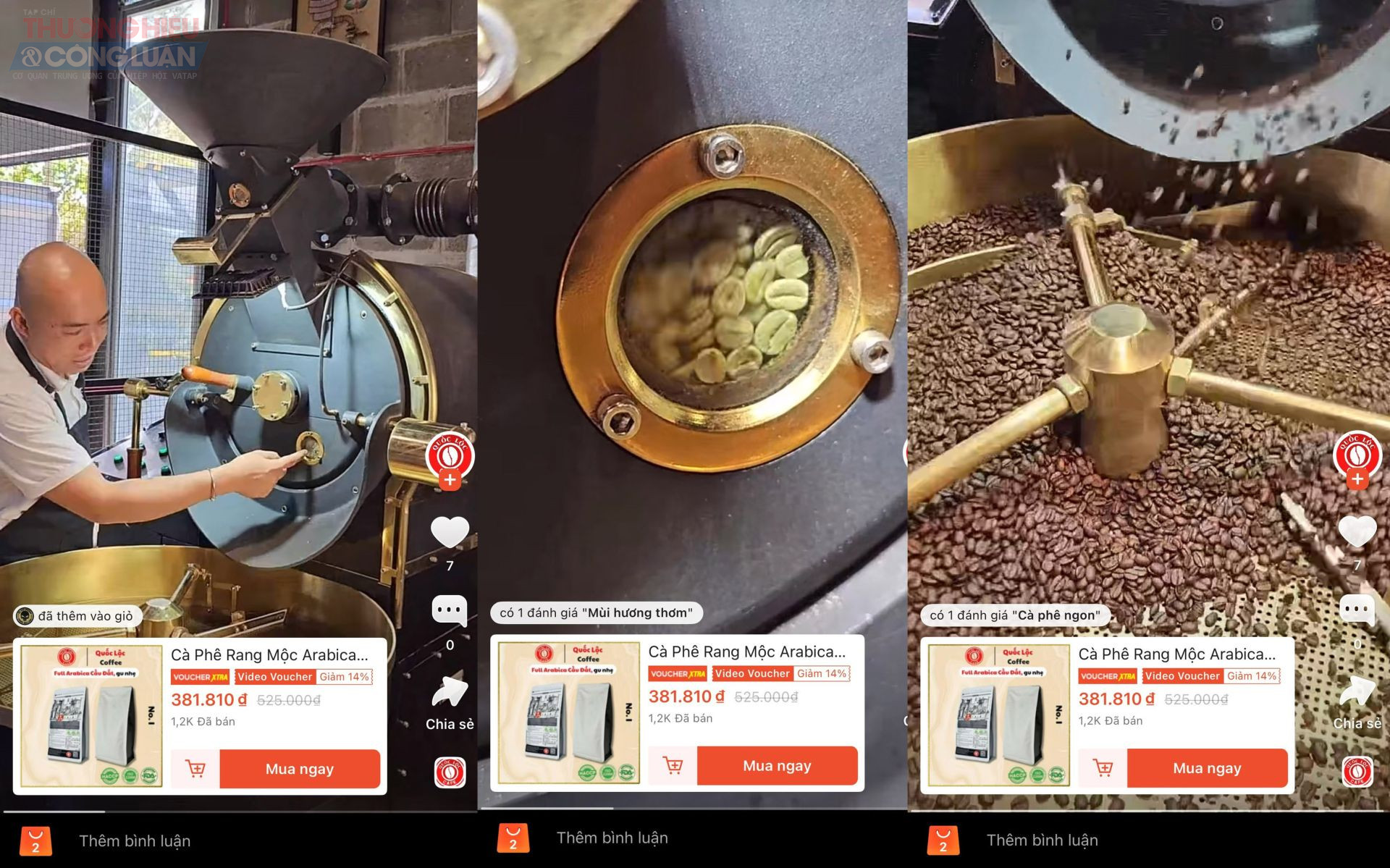 Một video ngắn giới thiệu sản phẩm, bán cà phê trên Shopee.