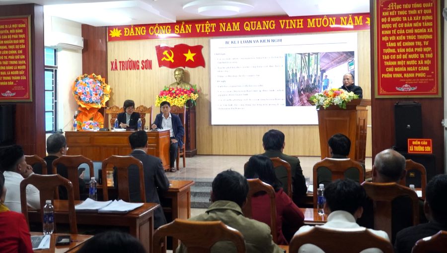 Hội nghị “Sinh kế bền vững và quản lý rừng cộng đồng ở xã Trường Sơn: Thực tiễn và giải pháp”.
