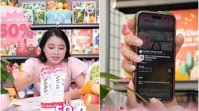 Một phiên livestream bán hàng được siêu thị Finelife tổ chức dịp 20/10 vừa qua