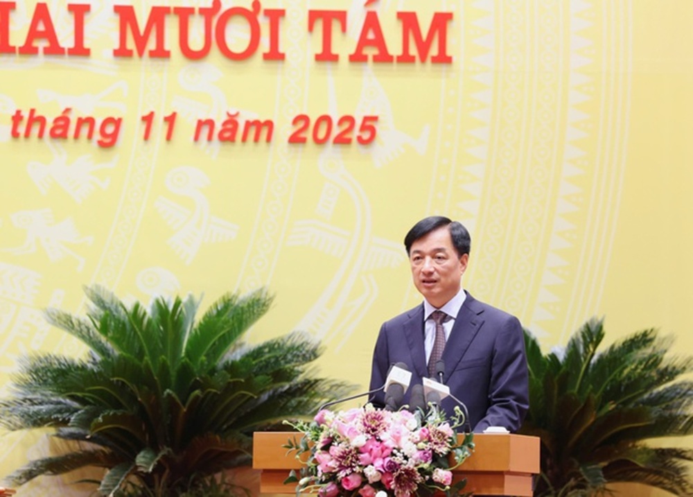 Bí thư Thành ủy Hà Nội Nguyễn Duy Ngọc phát biểu tại phiên khai mạc Kỳ họp thứ 28 HĐND TP. Hà Nội. Bí thư Thành ủy Hà Nội Nguyễn Duy Ngọc phát biểu tại phiên khai mạc Kỳ họp thứ 28 HĐND TP. Hà Nội.