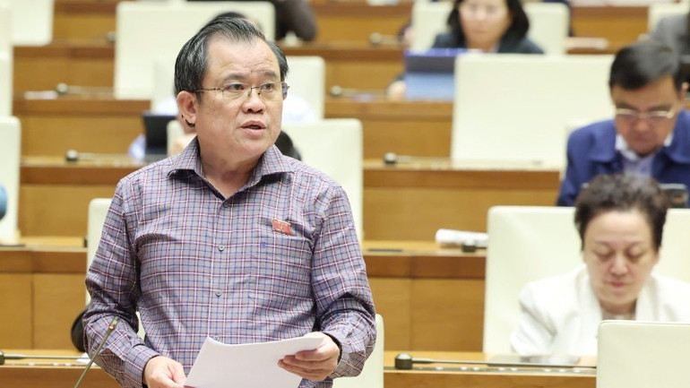 Đại biểu Nguyễn Tâm Hùng (Đoàn Thành phố Hồ Chí Minh). (Ảnh: DUY LINH)