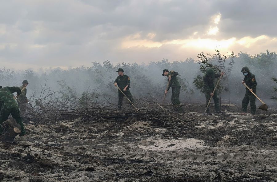 Quảng Trị: Kịp thời dập tắt vụ cháy rừng phòng hộ tại xã Vĩnh Hoàng
