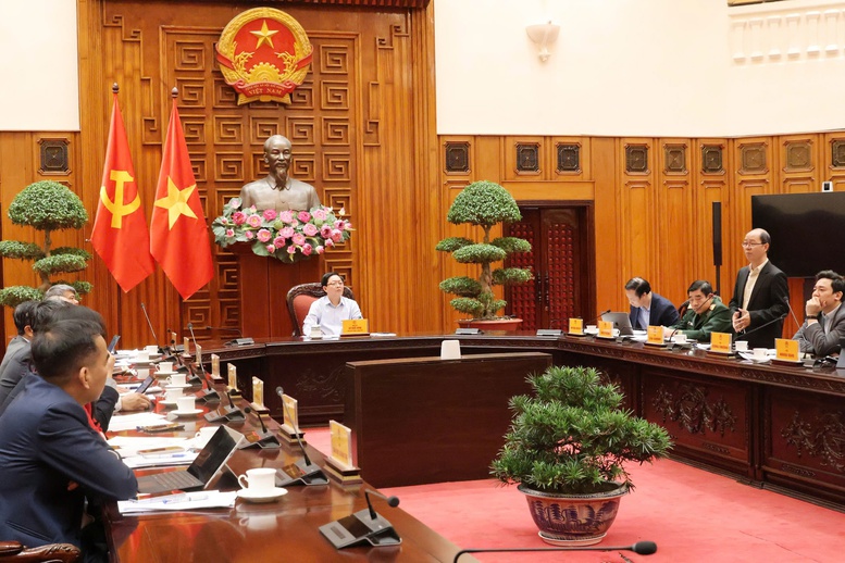 Các bộ, ngành báo cáo tại cuộc họp - Ảnh: VGP/Gia Huy Các bộ, ngành báo cáo tại cuộc họp - Ảnh: VGP/Gia Huy