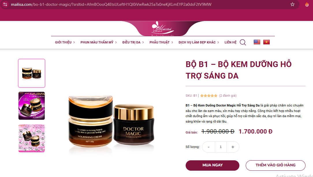 được quảng c&aacute;o, b&aacute;n tr&ecirc;n website. Ảnh: Chụp m&agrave;n h&igrave;nh