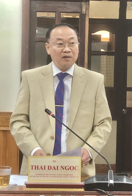 Ông Thái Đại Ngọc phát biểu tại buổi làm việc. Ảnh: VH