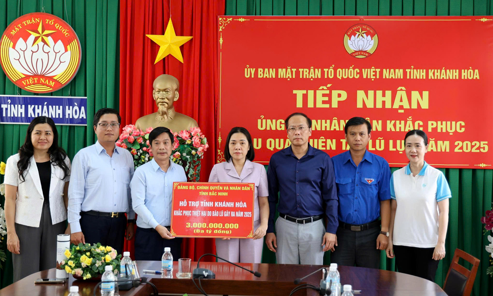 Tỉnh Bắc Ninh ủng hộ Nhân dân tỉnh Khánh Hòa 3 tỷ đồng để khắc phục thiệt hại do bão lũ