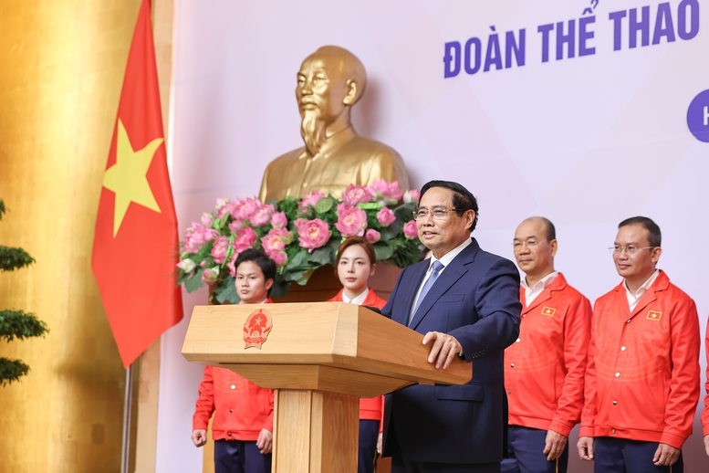 Thủ tướng Ch&iacute;nh phủ cho rằng, SEA Games vừa l&agrave; đấu trường thể thao lớn nhất khu vực; vừa l&agrave; ng&agrave;y hội chung thể hiện phẩm chất, &yacute; ch&iacute; v&agrave; tinh thần của c&aacute;c d&acirc;n tộc - Ảnh: VGP/Nhật Bắc