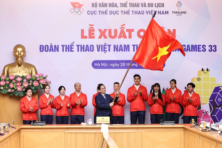 Thủ tướng Ch&iacute;nh phủ: Th&agrave;nh c&ocirc;ng của Đo&agrave;n Thể thao Việt Nam tại SEA Games 33 l&agrave; th&agrave;nh c&ocirc;ng của quốc gia, d&acirc;n tộc, l&agrave; th&agrave;nh c&ocirc;ng của mỗi c&ocirc;ng d&acirc;n Việt Nam - Ảnh: VGP/Nhật Bắc