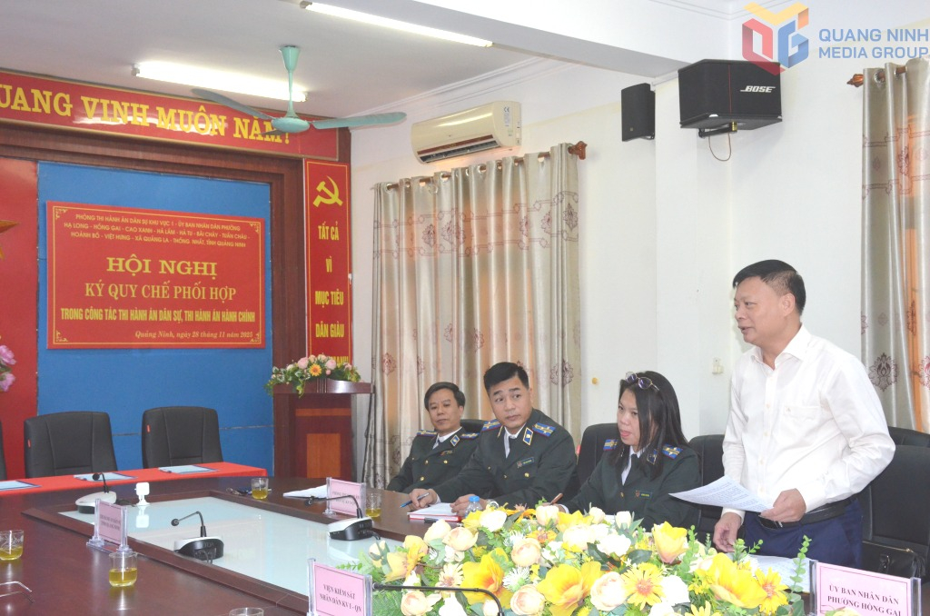 Lãnh đạo phường Hạ Long chia sẻ trong công tác phối hợp thực hiện thi hành án dân sự, thi hành án hành chính.