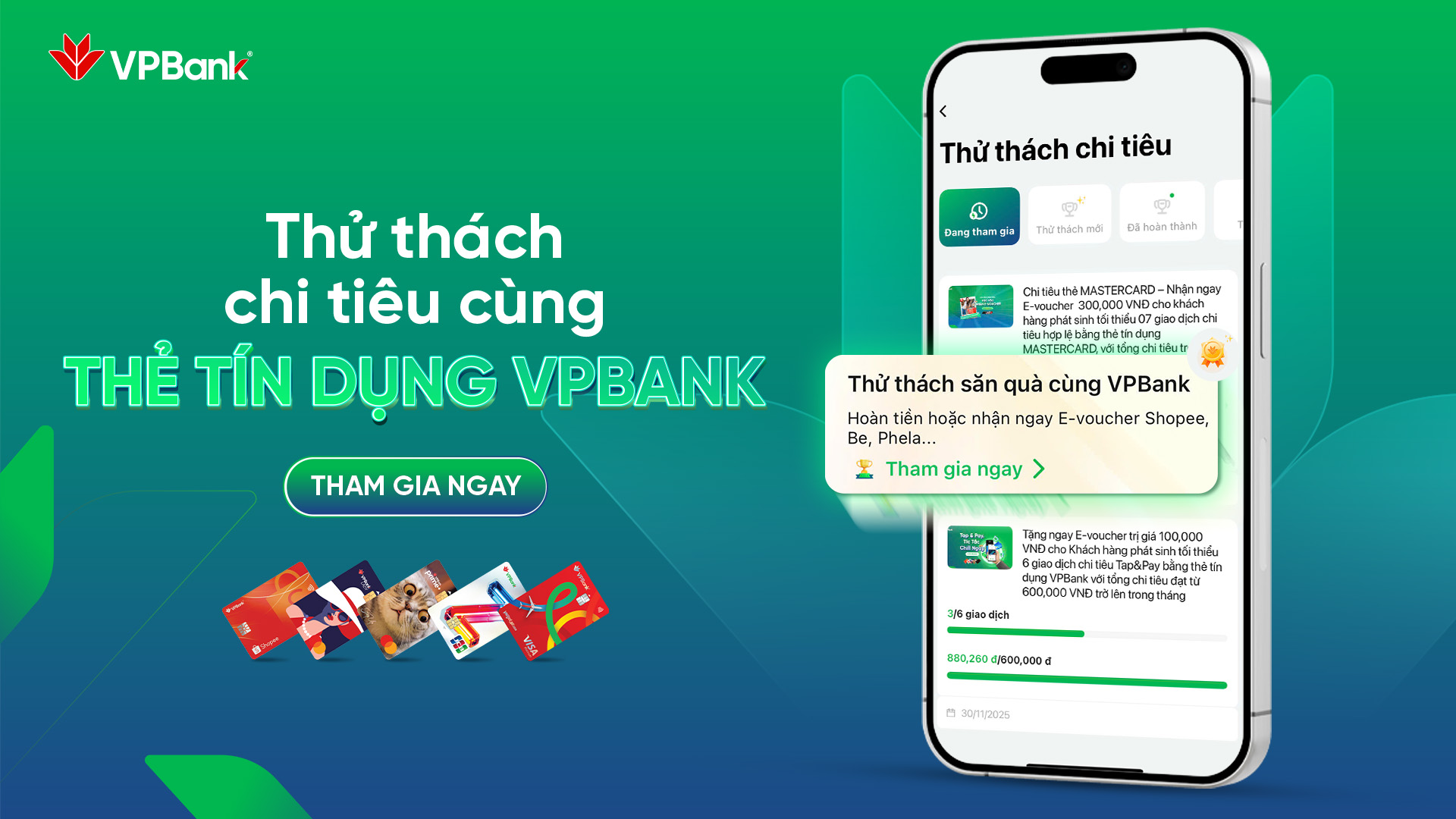 Thử thách chi tiêu trên VPBank NEO: Chủ thẻ VPBank có cơ hội nhận hàng chục nghìn e-voucher trị giá hơn 11 tỷ đồng
