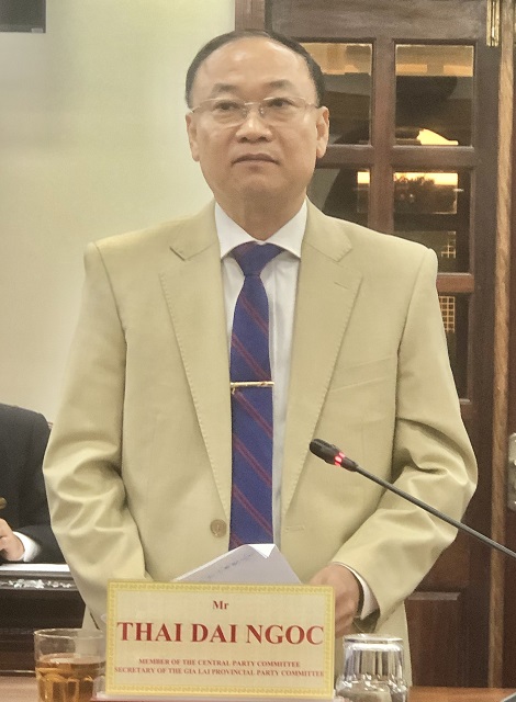 Ông Thái Đại Ngọc phát biểu tại buổi làm việc. Ảnh: VH