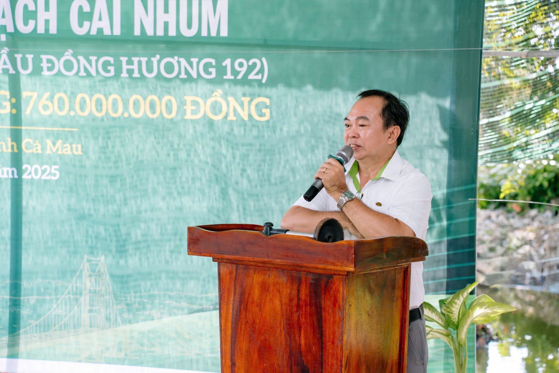 Ông Nguyễn Ngọc Tâm - Phó TGĐ Công ty CP Nhựa Thiếu niên Tiền Phong phía Nam phát biểu tại buổi lễ.