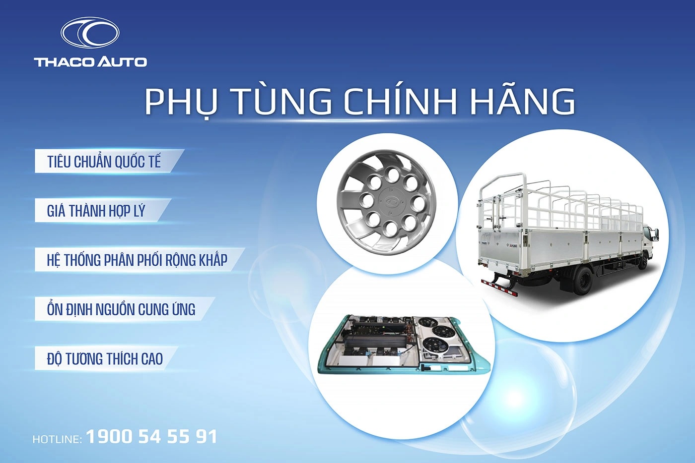 Phụ tùng chính hãng được phân phối bởi THACO AUTO luôn đem lại sự an tâm cho khách hàng