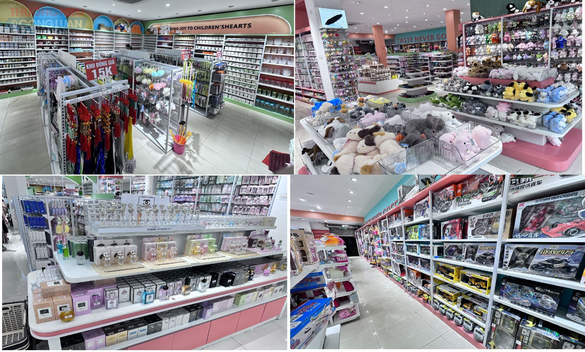 Cơ sở kinh doanh Hi Fun Boutique House chia làm nhiều khu với đa dạng các mặt hàng.