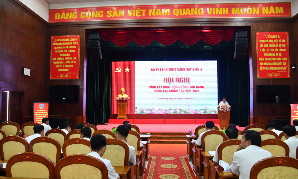 Quang cảnh Hội nghị Tổng kết hoạt động CTĐ, CTCT của BTL Vùng Cảnh sát biển 4 năm 2025 Quang cảnh Hội nghị Tổng kết hoạt động CTĐ, CTCT của BTL Vùng Cảnh sát biển 4 năm 2025