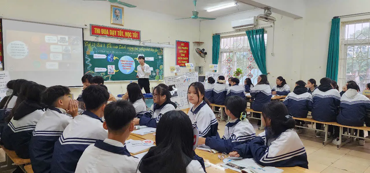 Một giờ học tại Trung tâm GDNN - GDTX Đan Phượng (Hà Nội).