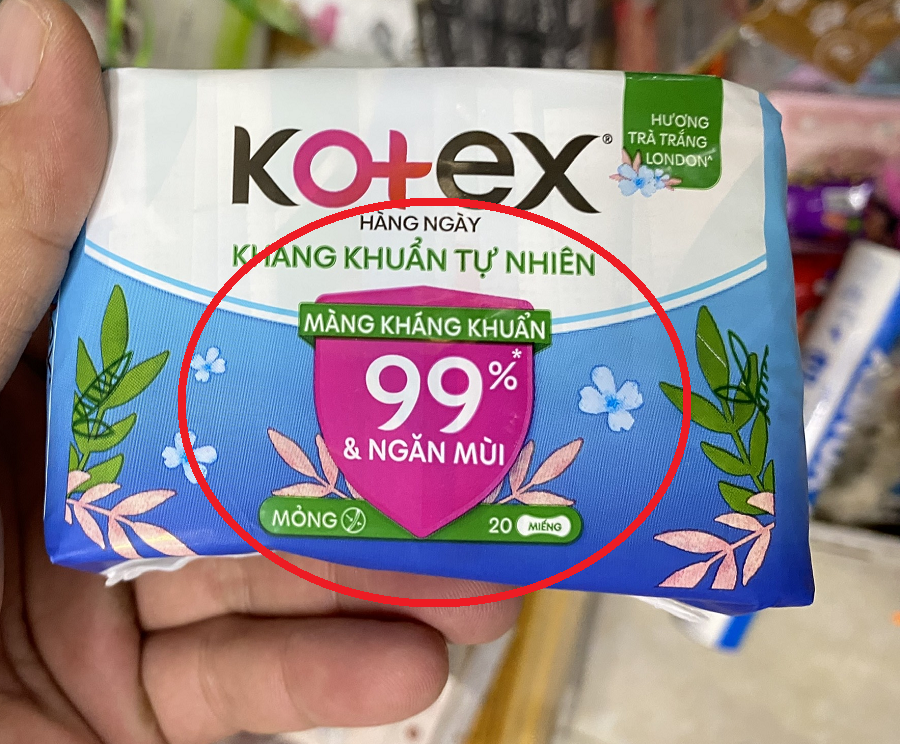 KCV trả lời về việc Ghi nhãn "kháng khuẩn 99%" trên sản phẩm Kotex
