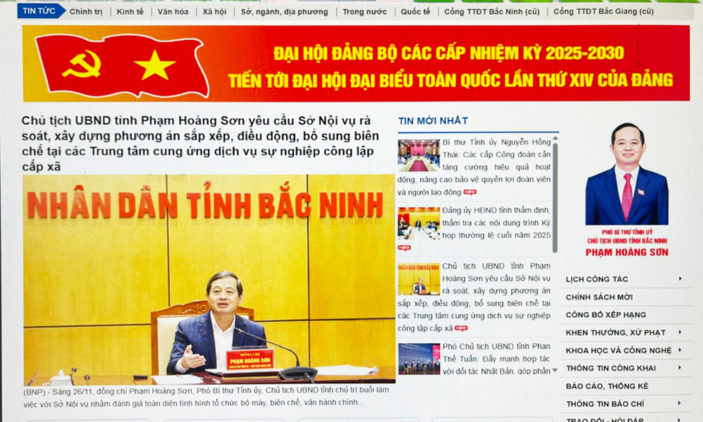 Quy định cung cấp thông tin và hoạt động của Cổng Thông tin điện tử tỉnh Bắc Ninh