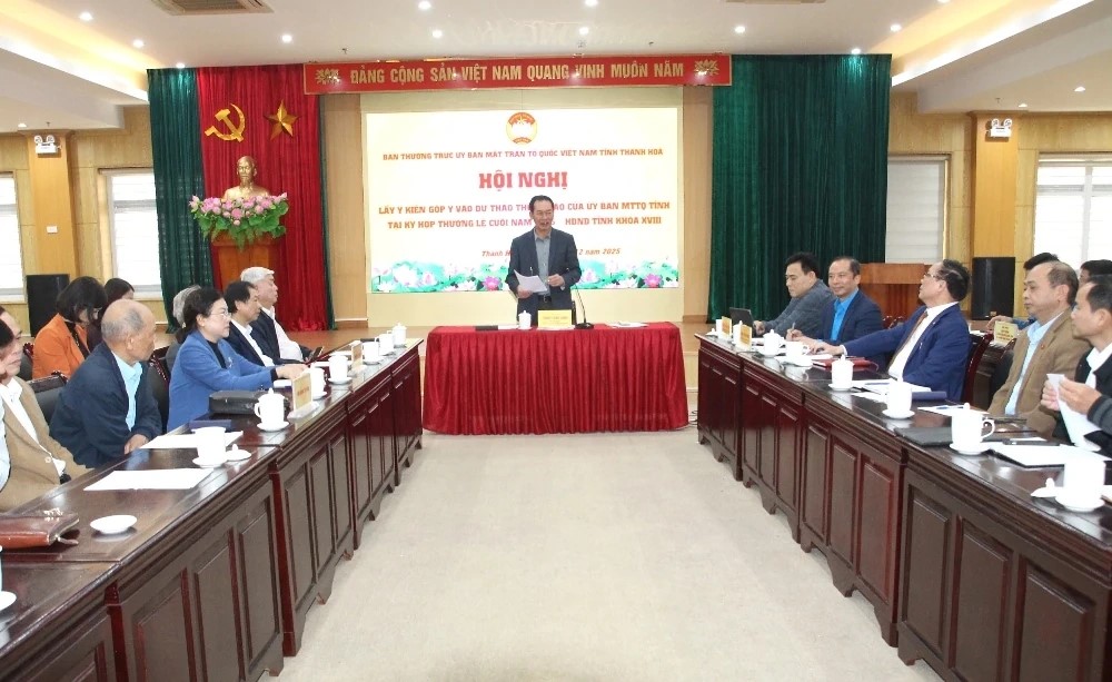 Ban Thường trực Ủy ban MTTQ tỉnh Thanh Hóa tổ chức Hội nghị lấy ý kiến góp ý vào dự thảo quan trọng