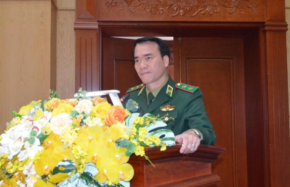 Trung tướng Vũ Trung Kiên, Tư lệnh Bộ đội Biên phòng phát biểu chỉ đạo tại Hội nghị. Ảnh: DK