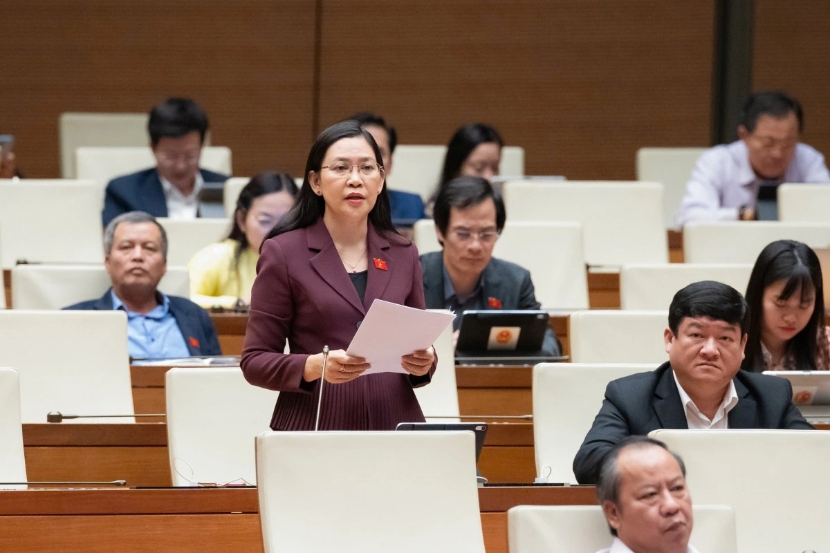 Đại biểu Huỳnh Thị Ánh Sương, đoàn Quảng Ngãi. (Ảnh: Quốc hội)