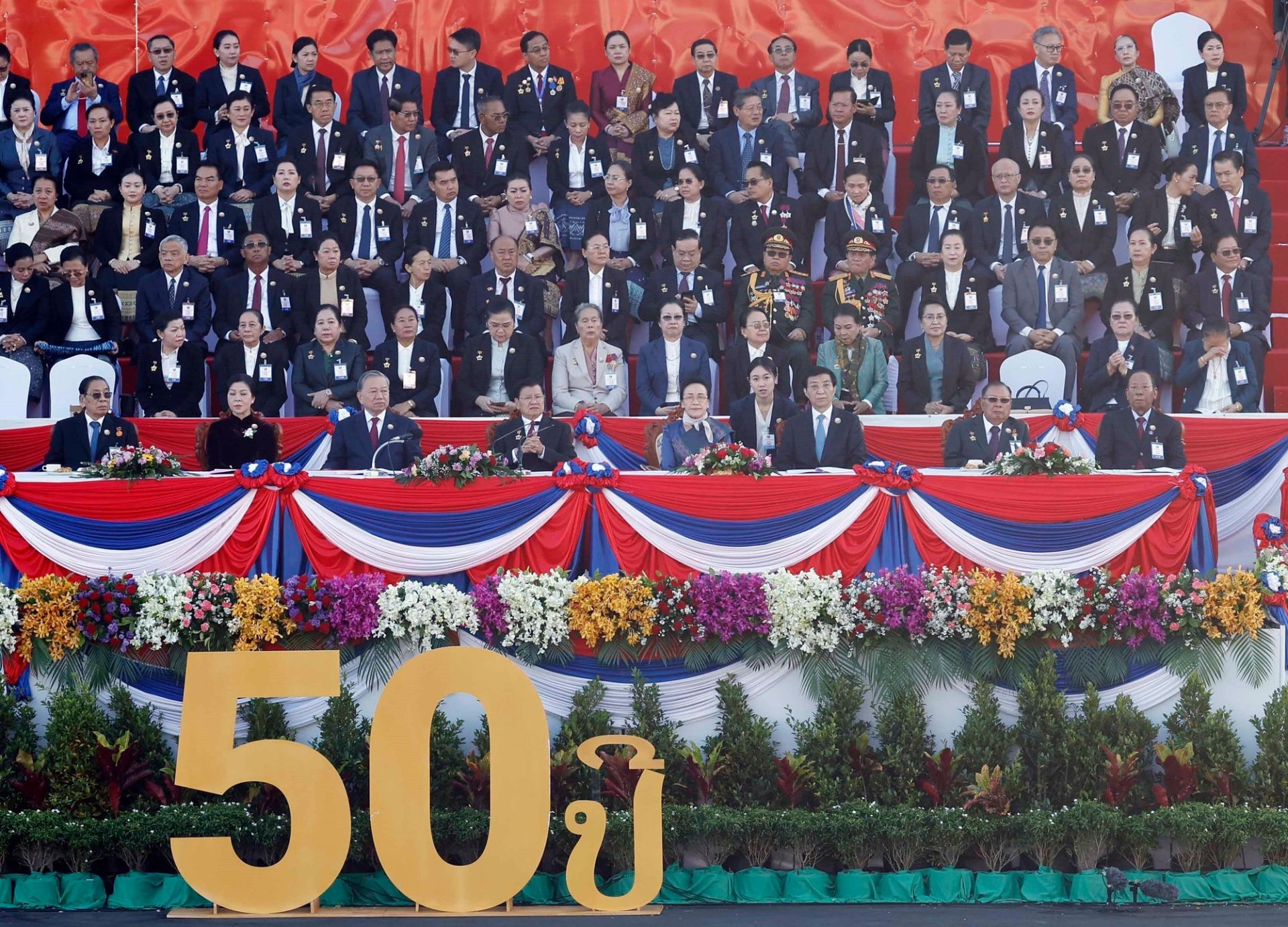 Tổng Bí thư Tô Lâm và Phu nhân dự Lễ kỷ niệm 50 năm Quốc khánh Lào