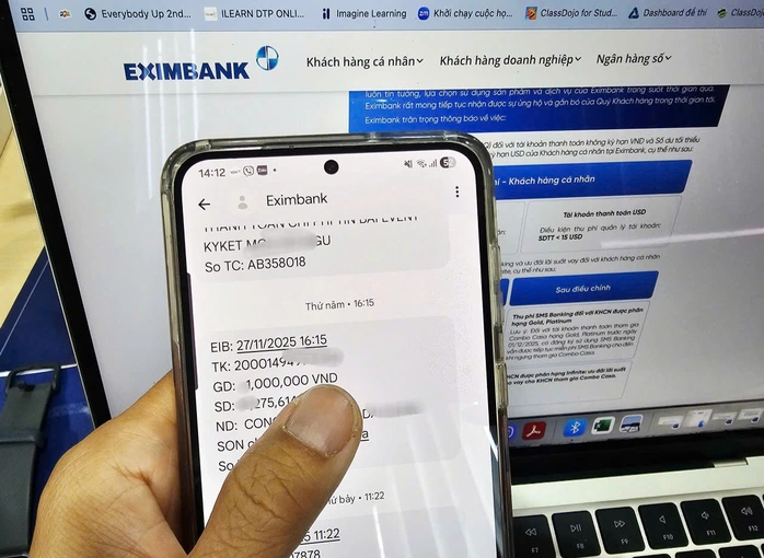 Eximbank sẽ thu phí quản lý tài khoản đối với tài khoản có số dư bình quân dưới 500.000 đồng/tháng
