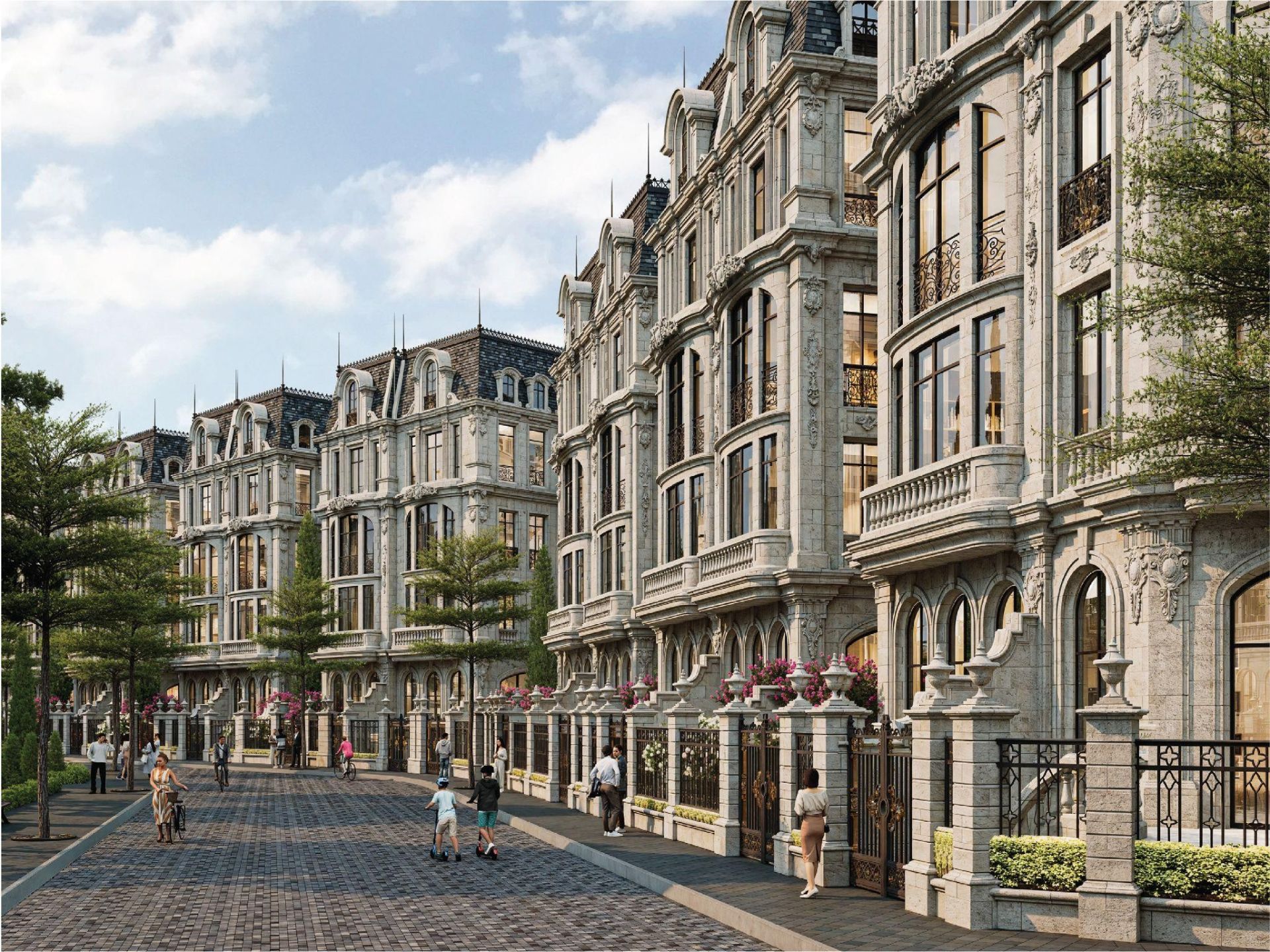 Noble Palace Long Bien được bàn giao hoàn thiện mặt ngoài theo tiêu chuẩn kiến trúc châu Âu kinh điển