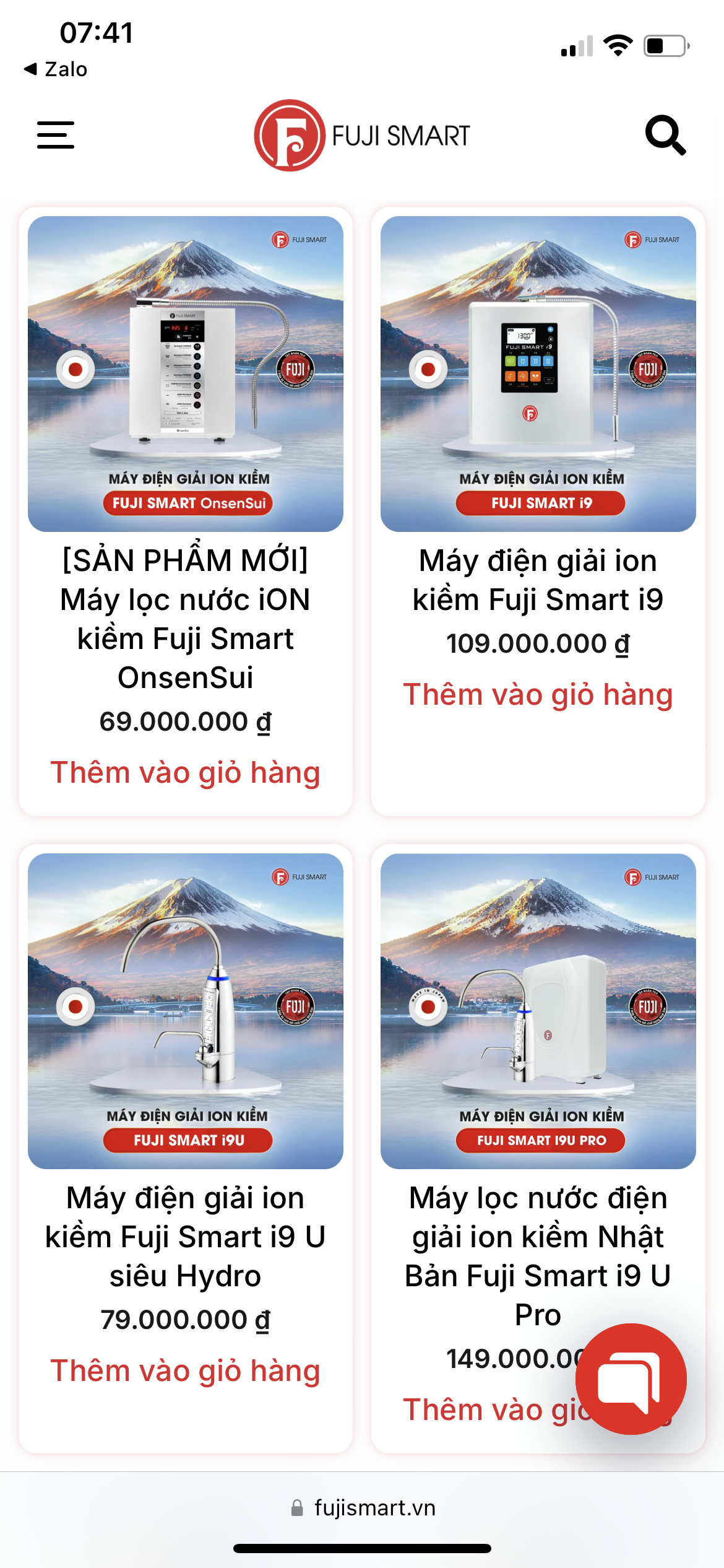 Sản phẩm được chào bán trên website https://fujismart.vn/.
