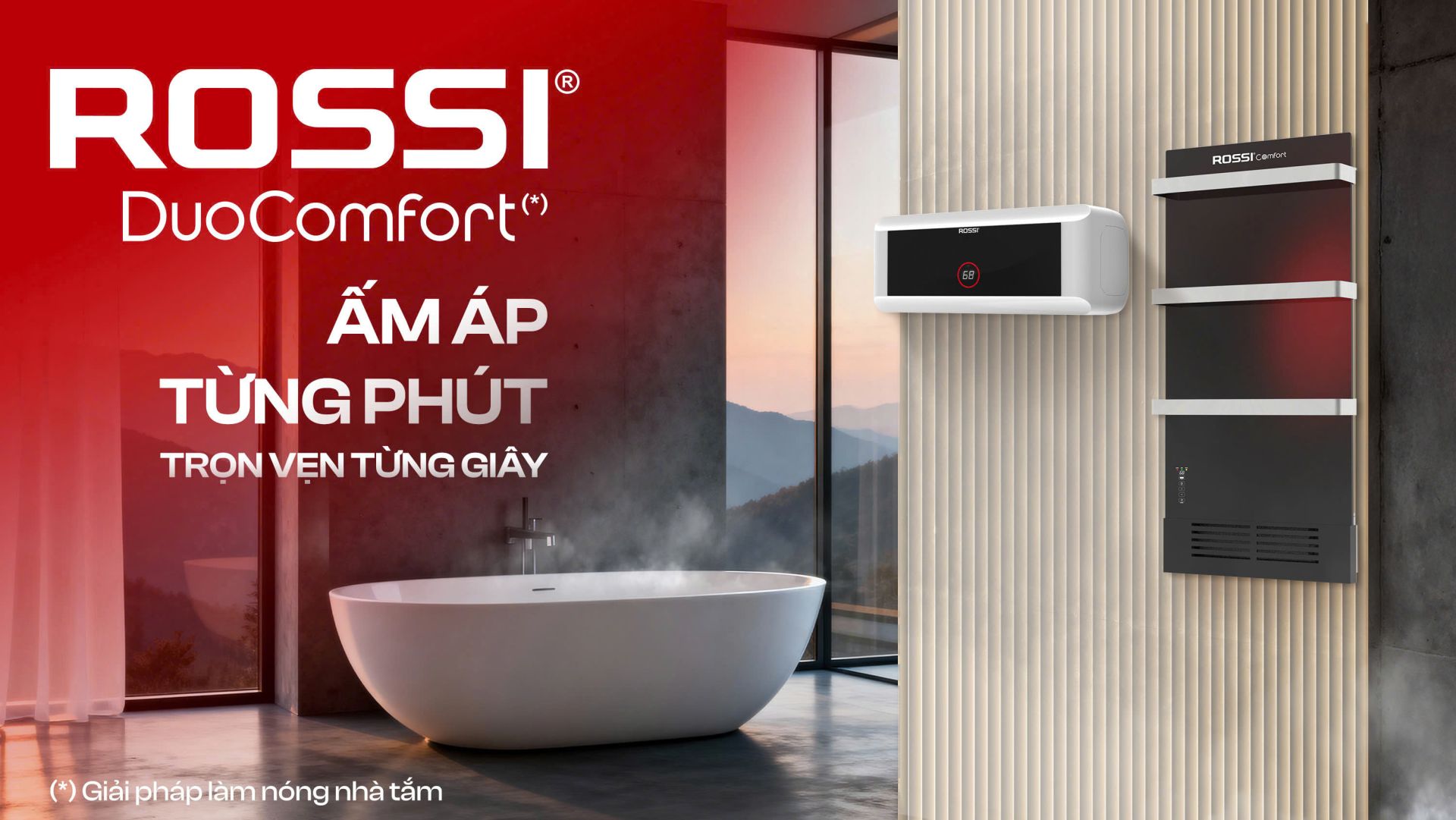 Rossi DuoComfort gi&uacute;p nước đạt nhiệt độ ổn định v&agrave; khăn lu&ocirc;n ấm khi sử dụng, ph&ugrave; hợp cho gia đ&igrave;nh nhiều thế hệ