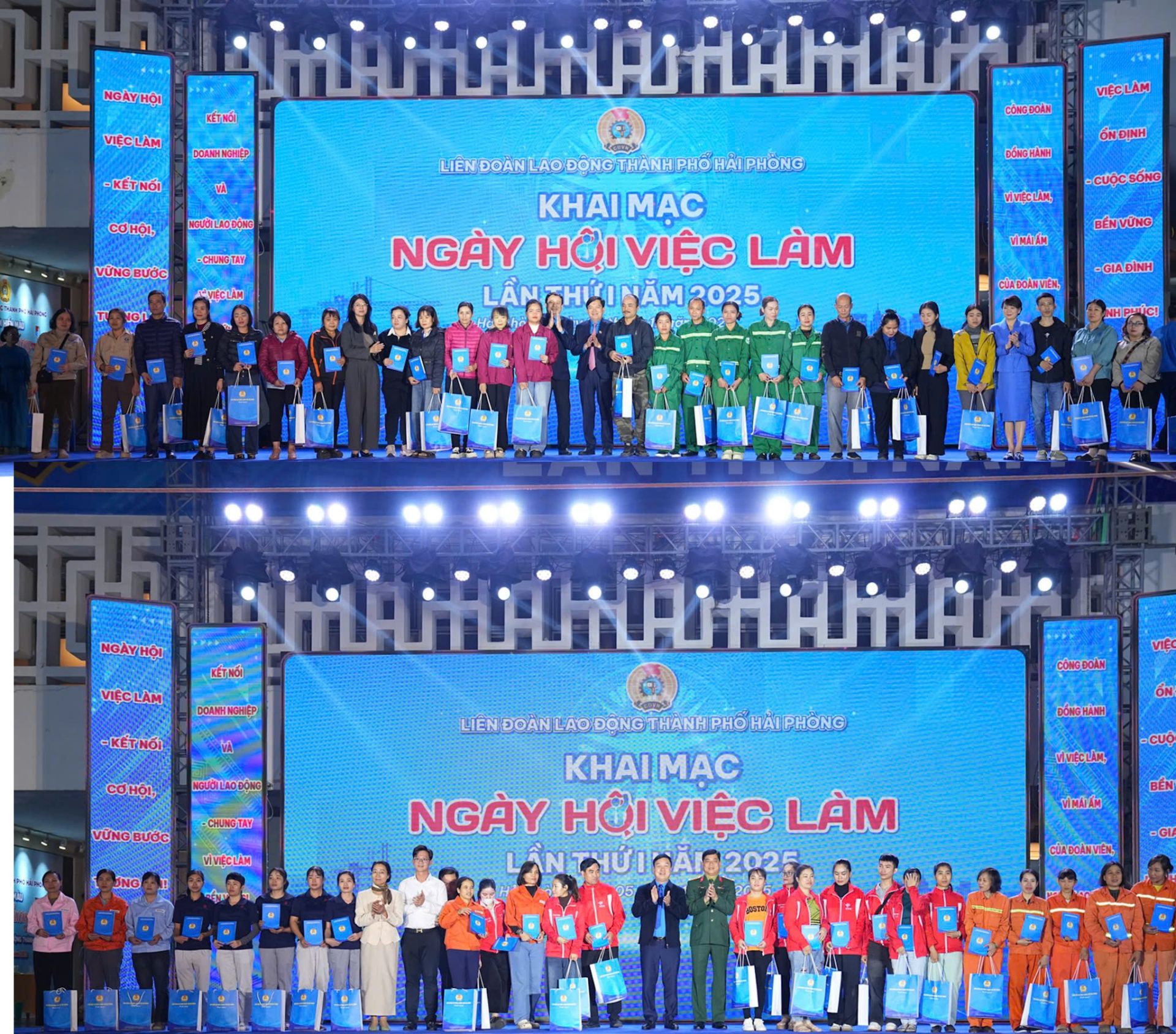 LĐLĐ thành phố tặng quà cho 50 công nhân lao động có hoàn cảnh khó khăn.