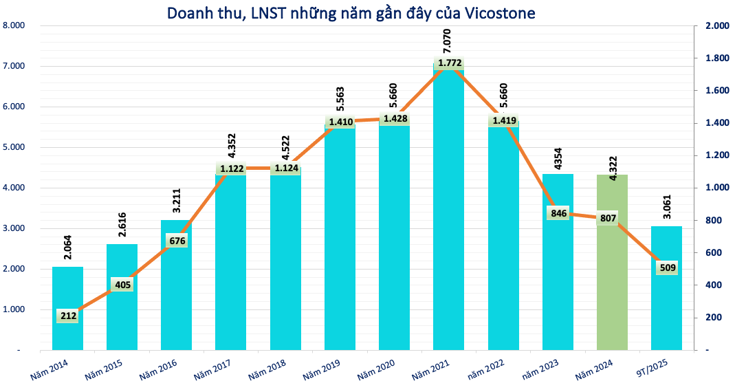 Kết quả kinh doanh của Vicostone