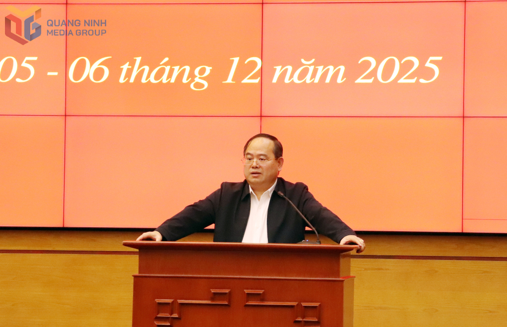 Ông Quản Minh Cường, Bí thư Tỉnh ủy Quảng Ninh chủ trì hội nghị.