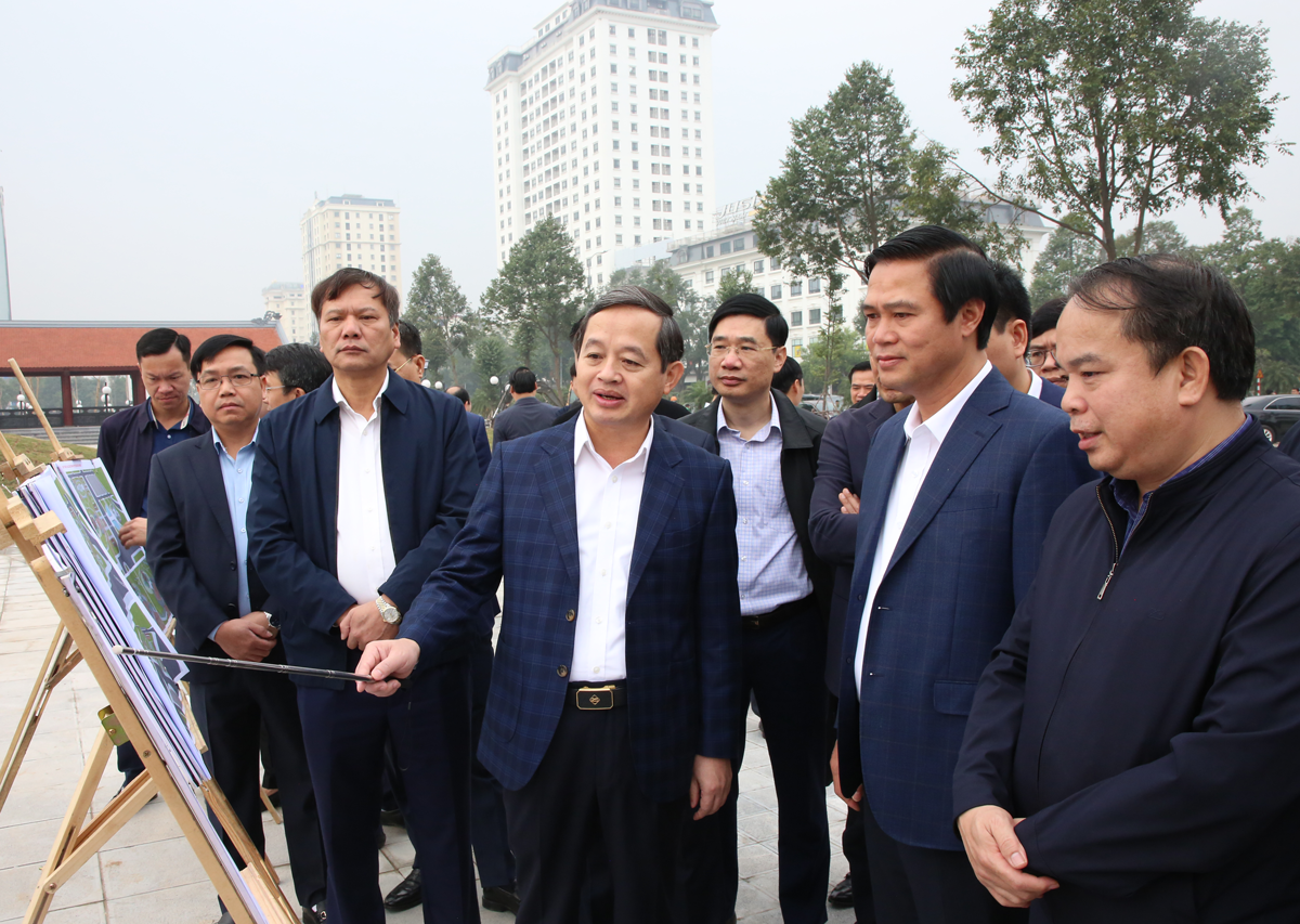 Bắc Ninh: Kiểm tra tiến độ thực hiện Khu đền thờ Bác Hồ thuộc dự án Công viên Văn Miếu