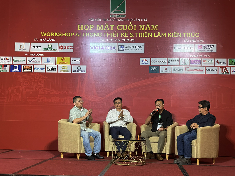 C&aacute;c diễn giả trao đổi sử dụng AI trong thiết kế kiến tr&uacute;c