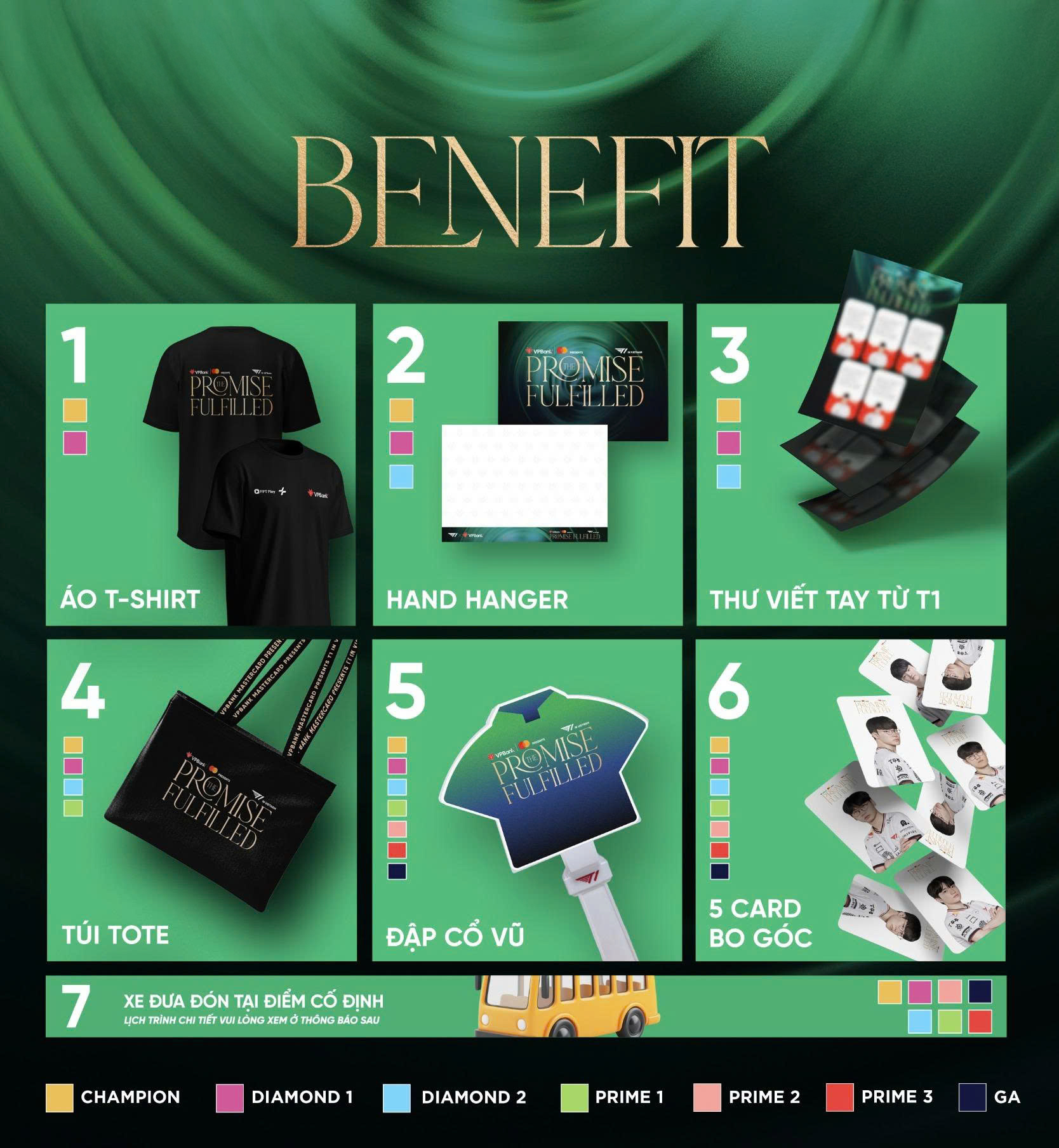 Người hâm mộ nhận nhiều vật phẩm quà tặng khi mua vé tham dự sự kiện.