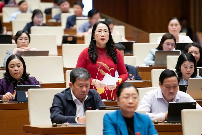 Đại biểu Nguyễn Thị Thủy (Thái Nguyên) nêu ý kiến thảo luận Đại biểu Nguyễn Thị Thủy (Thái Nguyên) nêu ý kiến thảo luận