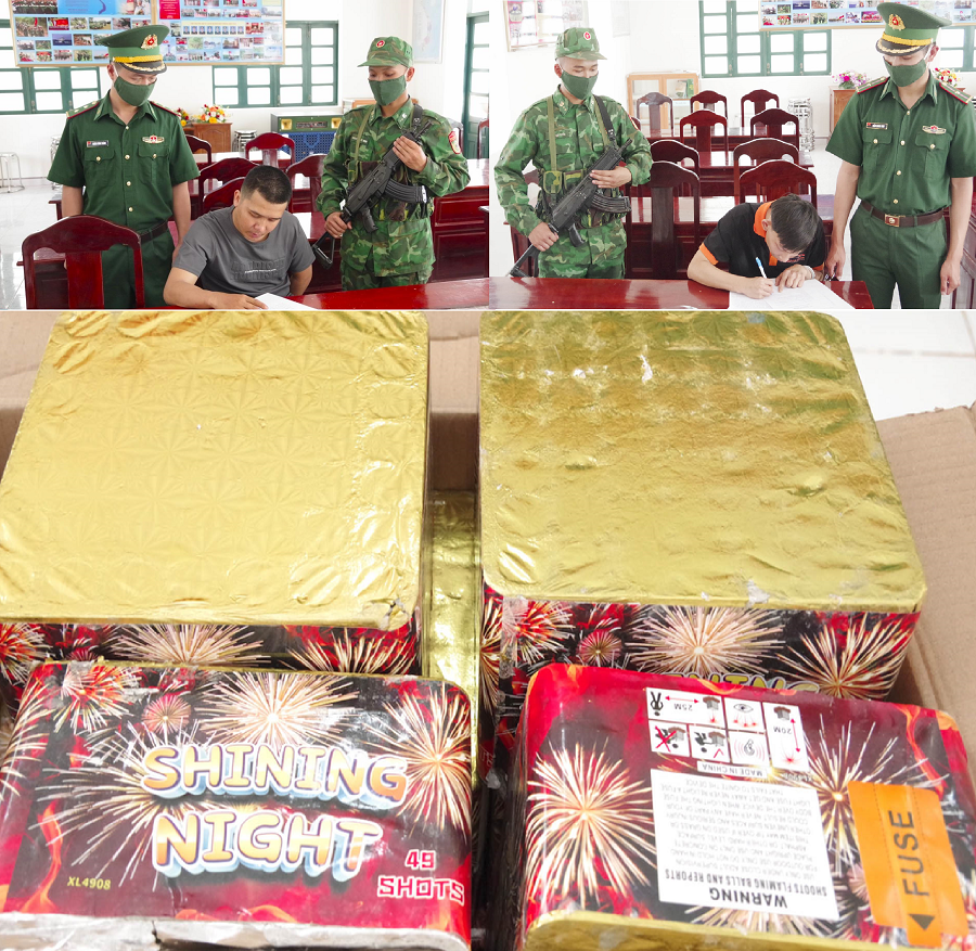 BĐBP Đồng Nai bắt giữ 2 thanh niên vận chuyển 64kg pháo hoa nổ qua biên giới