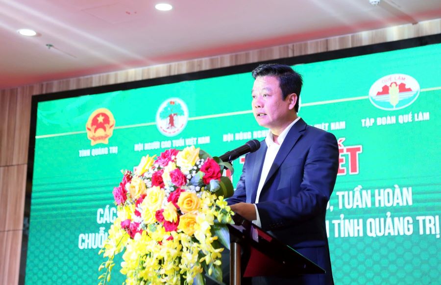 Giám đốc Sở Nông nghiệp và Môi trường tỉnh Quảng Trị Trần Quốc Tuấn phát biểu tại hội nghị.