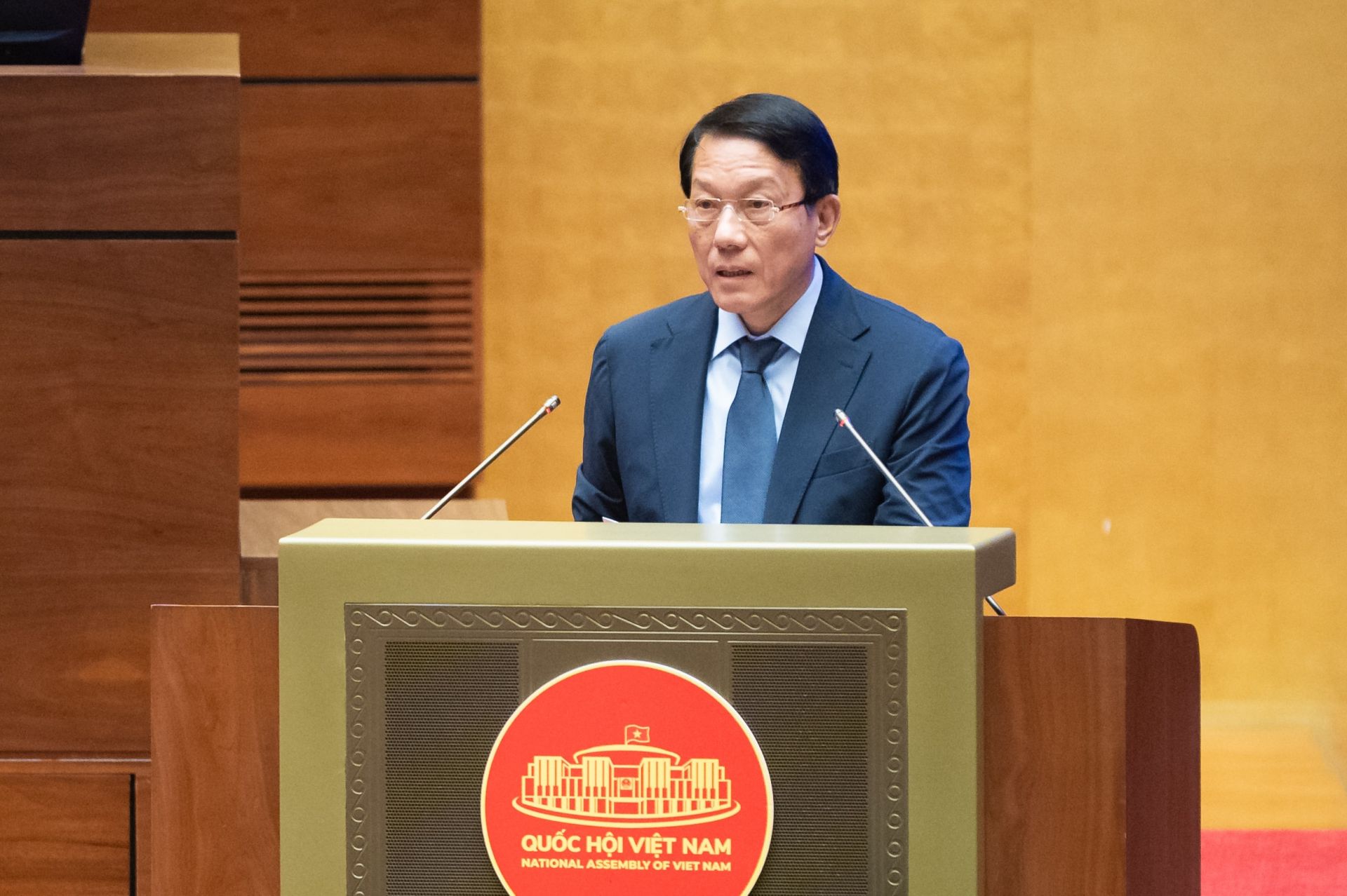 Bộ trưởng Bộ Công an Lương Tam Quang trình bày Báo cáo công tác phòng, chống tội phạm và vi phạm pháp luật năm 2025. Ảnh: Phạm Thắng Bộ trưởng Bộ Công an Lương Tam Quang trình bày Báo cáo công tác phòng, chống tội phạm và vi phạm pháp luật năm 2025. Ảnh: Phạm Thắng