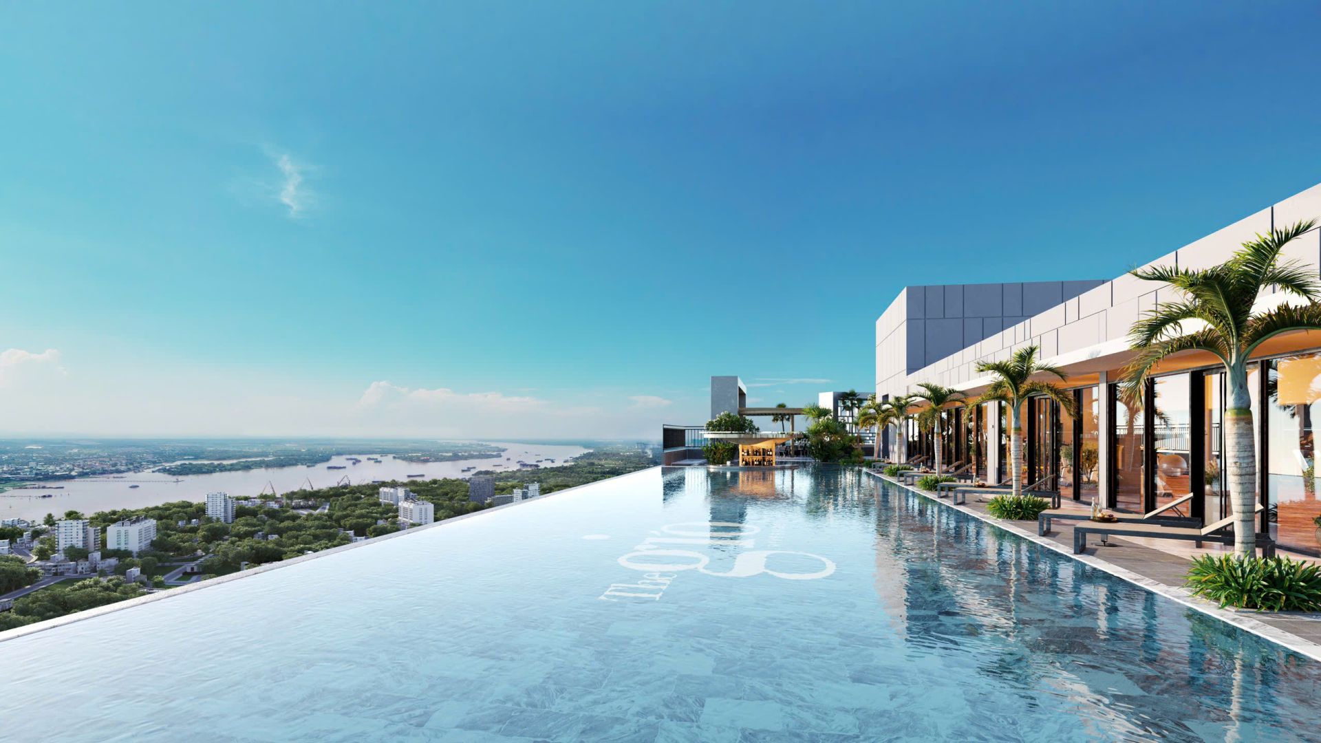 Phối cảnh hồ bơi Bình Minh vô cực trên tầng 40 Phối cảnh hồ bơi Bình Minh vô cực trên tầng 40