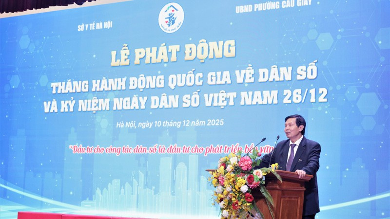 Phó Giám đốc Sở Y tế Trần Văn Chung phát biểu tại lễ phát động. (Ảnh: nhandan.vn) Phó Giám đốc Sở Y tế Trần Văn Chung phát biểu tại lễ phát động. (Ảnh: nhandan.vn)